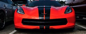 Превью обои авто, спорткар, вид спереди, красный