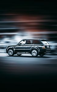Превью обои авто, вид сбоку, движение, скорость