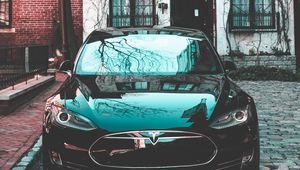 Превью обои авто, вид спереди, улица, стильный