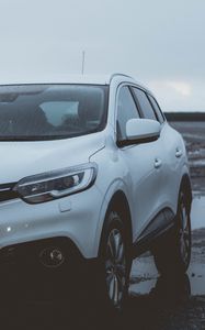 Превью обои авто, внедорожник, белый, вид сбоку