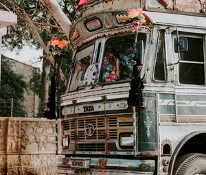 Превью обои автобус, фестиваль, декорация, джайпур, индия