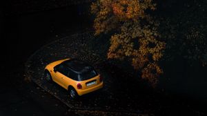 Превью обои автомобиль, дерево, осень, желтый