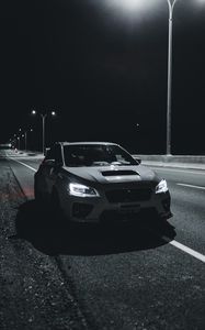 Превью обои автомобиль, дорога, ночь, темный