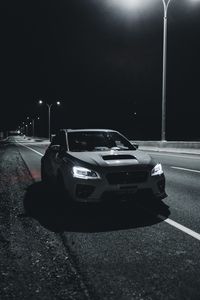 Превью обои автомобиль, дорога, ночь, темный