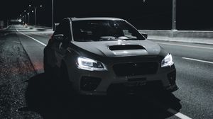 Превью обои автомобиль, дорога, ночь, темный