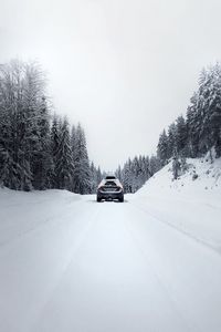 Превью обои автомобиль, дорога, снег, зима