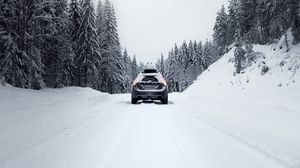 Превью обои автомобиль, дорога, снег, зима