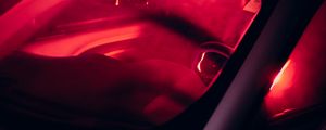 Превью обои автомобиль, дым, свет, красный