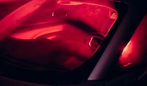 Превью обои автомобиль, дым, свет, красный