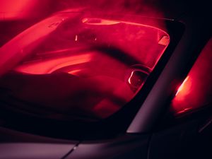 Превью обои автомобиль, дым, свет, красный