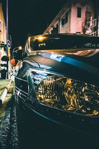 Превью обои автомобиль, фара, вечер