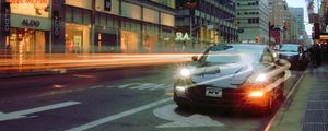 Превью обои автомобиль, город, здания, улица