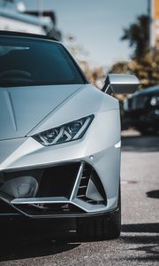 Превью обои автомобиль, спорткар, серый, вид спереди