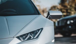 Превью обои автомобиль, спорткар, серый, вид спереди