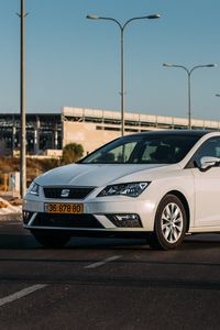 Превью обои автомобиль, вид сбоку, белый
