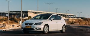 Превью обои автомобиль, вид сбоку, белый