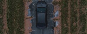 Превью обои автомобиль, вид сверху, дорога