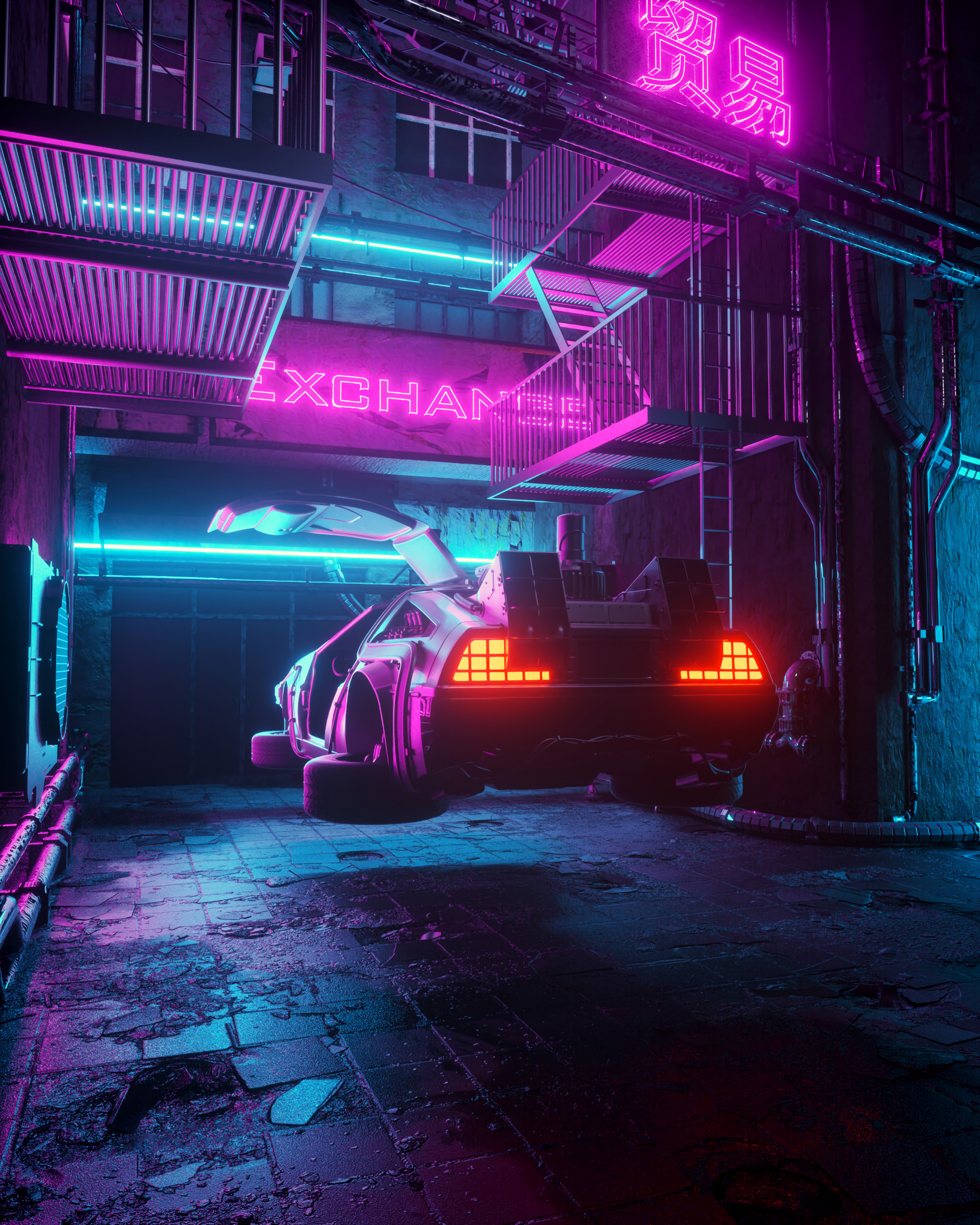 Cyberpunk neon city full hd фото 105