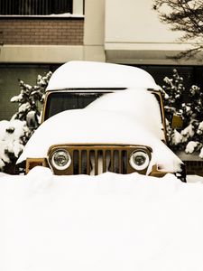 Превью обои автомобиль, внедорожник, снег