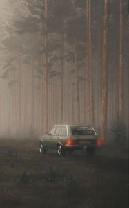 Превью обои автомобиль, внедорожник, туман