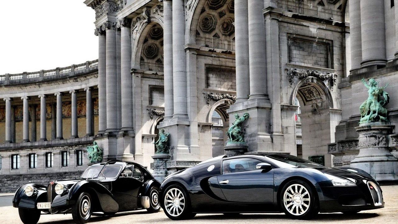 Обои автомобили, bugatti, veyron, роскошь, черный, припаркованные, строительство