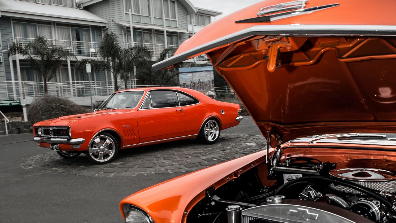 Обои автомобили, ретро, винтаж, оранжевый