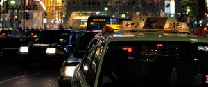 Превью обои автомобили, улица, город, ночь