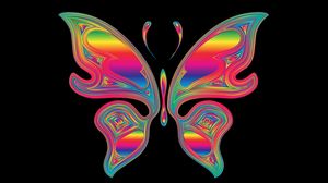 Превью обои бабочка, блеск, разноцветный, хроматический, призматический