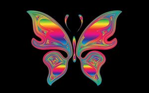 Превью обои бабочка, блеск, разноцветный, хроматический, призматический