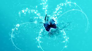 Превью обои бабочка, крылья, порхание, блеск, лучи, магия