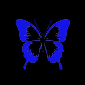 Превью обои бабочка, минимализм, черный, синий