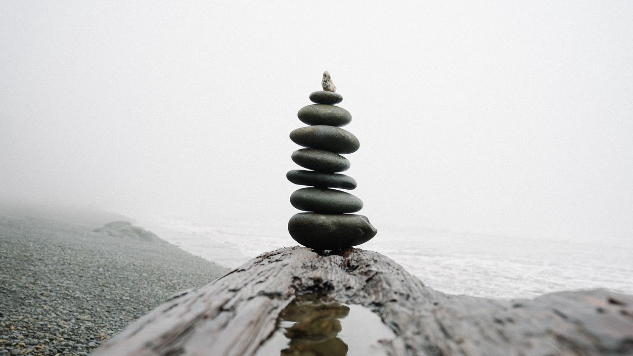 Обои баланс, камни, скалы, побережье