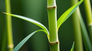 Превью обои бамбук, стебель, листья, зеленый
