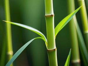 Превью обои бамбук, стебель, листья, зеленый