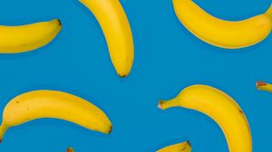 Превью обои бананы, фрукту, желтый, синий