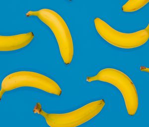 Превью обои бананы, фрукту, желтый, синий
