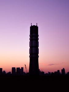 Превью обои башня, закат, небо