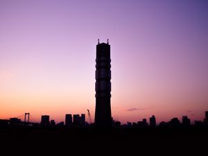 Превью обои башня, закат, небо