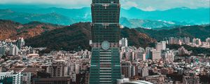 Превью обои башня, здание, архитектура, город, тайбэй, тайвань