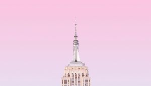 Превью обои башня, здание, небо, розовый
