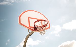 Превью обои баскетбол, баскетбольное кольцо, баскетбольный щит, небо