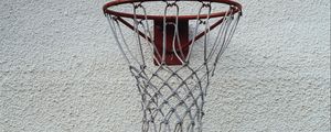 Превью обои баскетбол, баскетбольное кольцо, сетка, стена