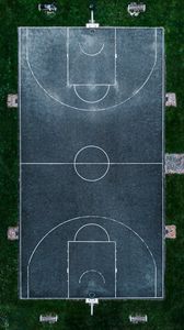 Превью обои баскетбольная площадка, площадка, баскетбол, вид сверху