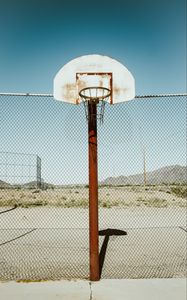 Превью обои баскетбольная площадка, старый, сетка, забор