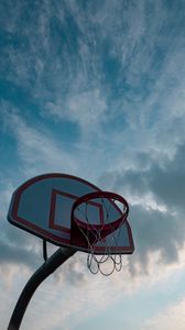 Превью обои баскетбольное кольцо, баскетбол, баскетбольная сетка, небо