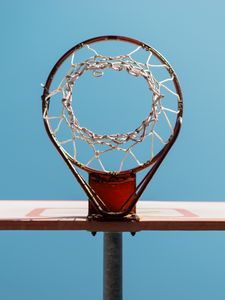 Превью обои баскетбольное кольцо, баскетбол, кольцо, сетка, щиток, спортивный