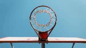 Превью обои баскетбольное кольцо, баскетбол, кольцо, сетка, щиток, спортивный