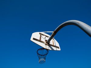 Превью обои баскетбольное кольцо, баскетбол, сетка, спорт, небо