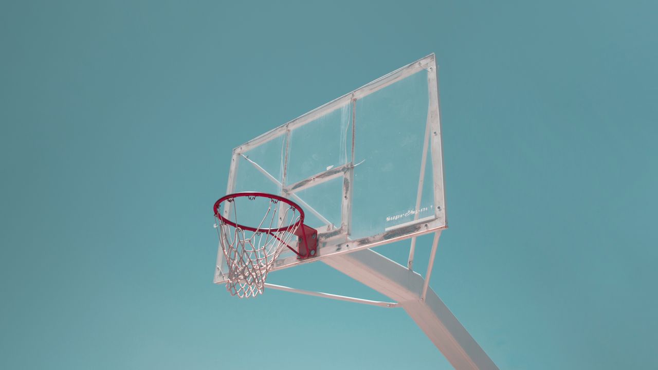 Обои баскетбольное кольцо, баскетбольная сетка, минимализм, баскетбол