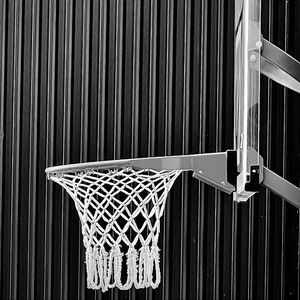 Превью обои баскетбольное кольцо, сетка, баскетбол, черно-белый, спорт